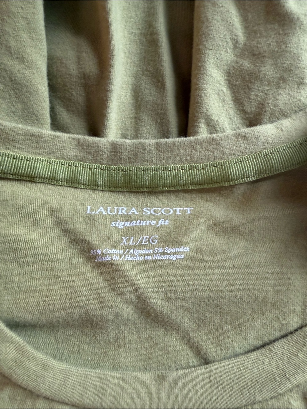 Laura Scott Olive Green Crewneck Sweater - Signature Fit